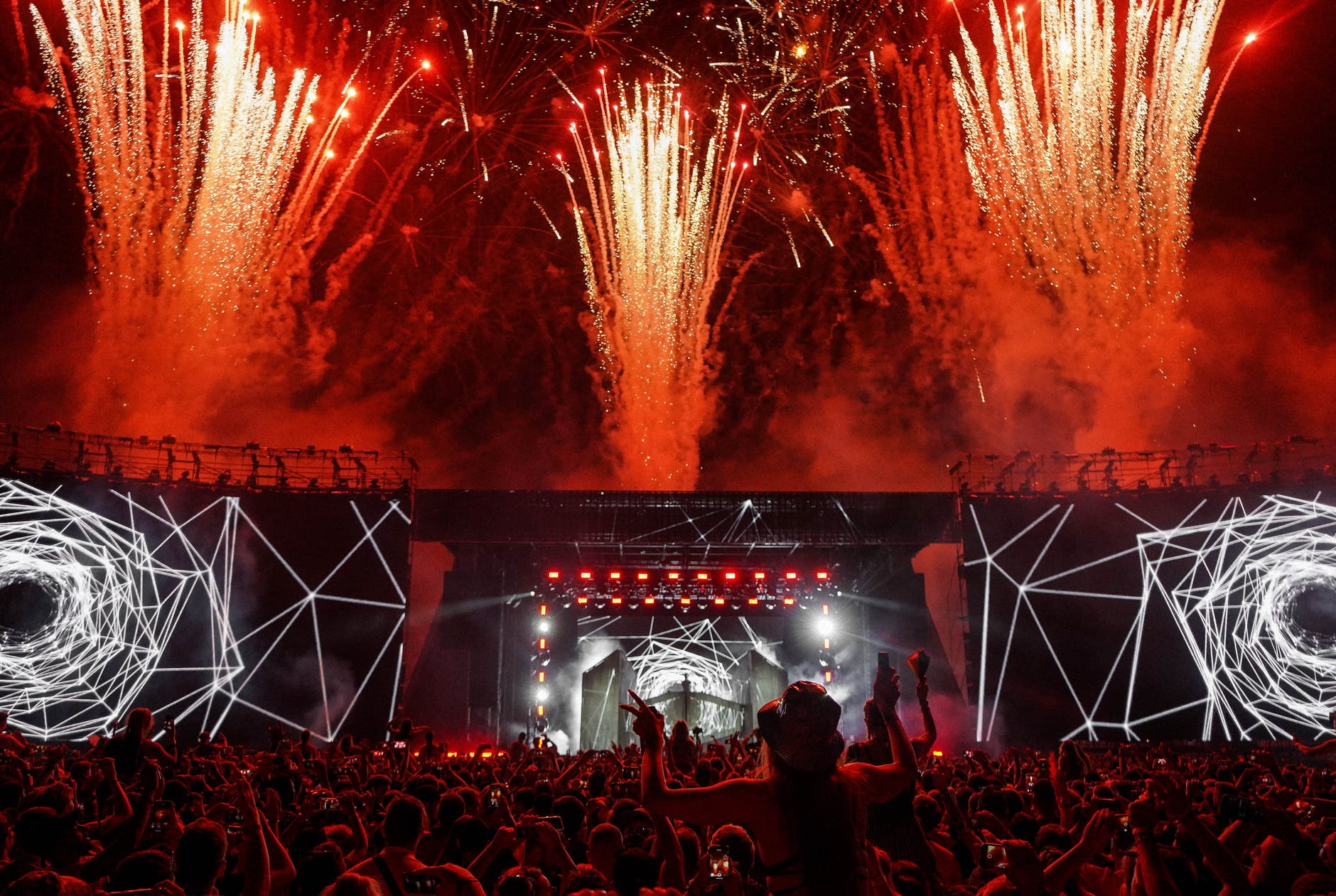 fireworks at a festival
